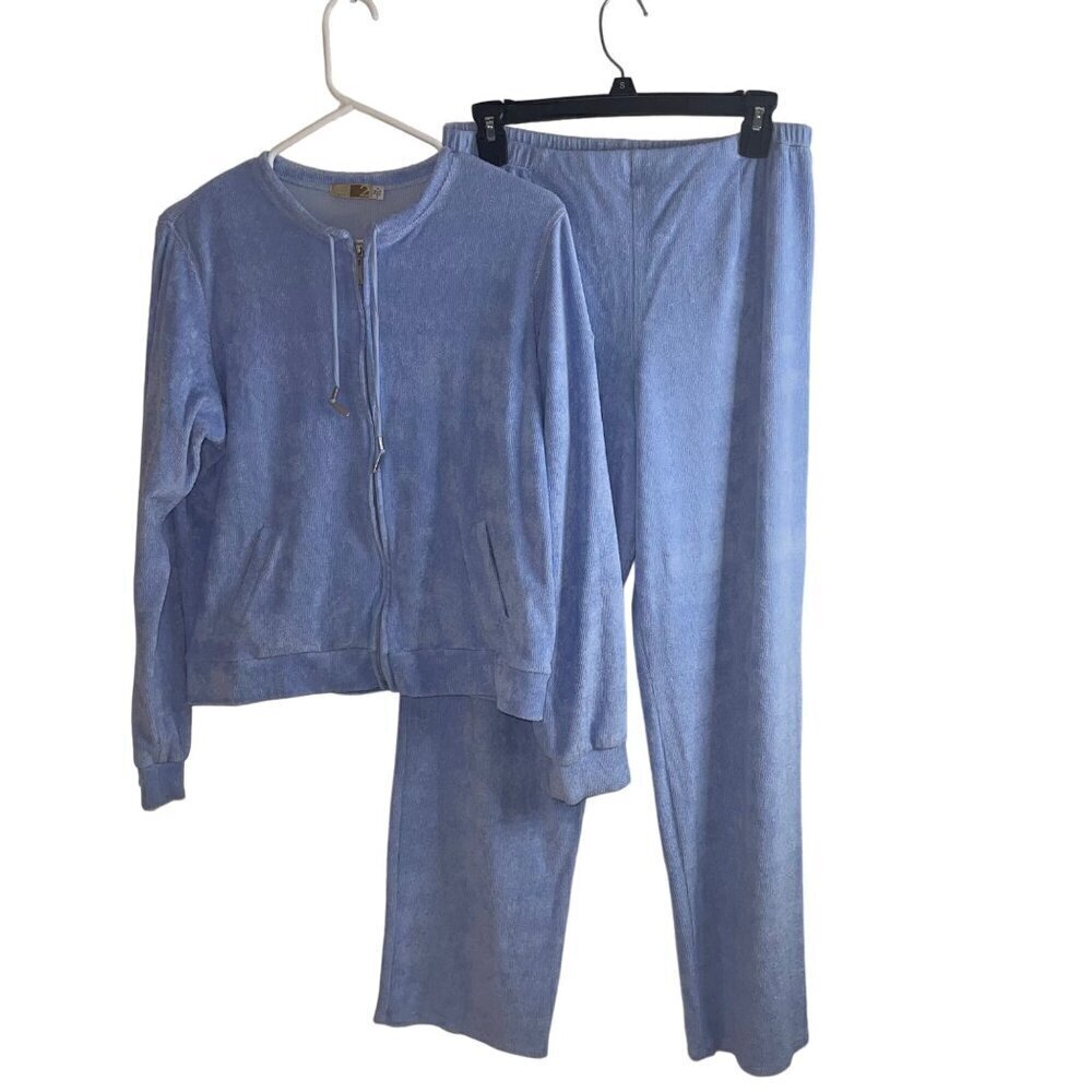Tail 2 Vintage Womens Track Suit Size M Blue Elastic Waist Pockets Full Zip USA